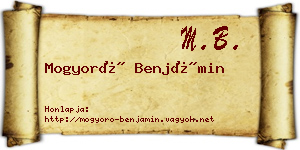Mogyoró Benjámin névjegykártya