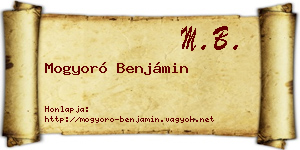 Mogyoró Benjámin névjegykártya